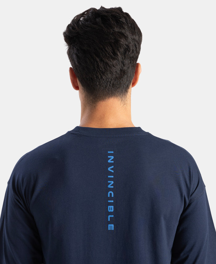 Marvel Avengers Super Combed Cotton Rich Graphic Printed Oversized T-Shirt - Navy