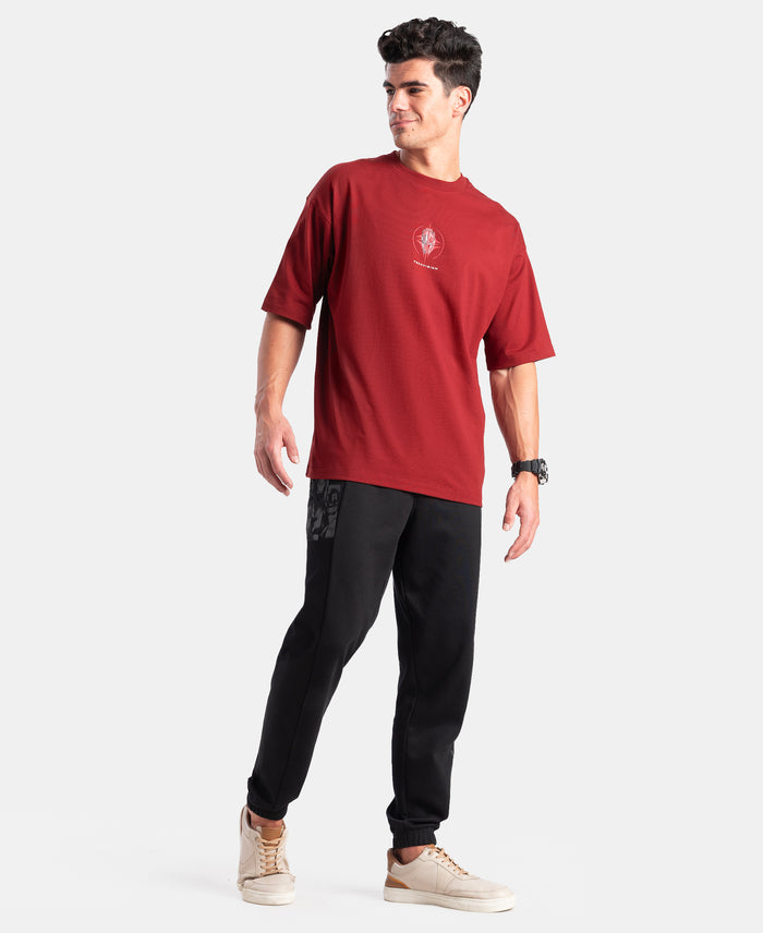 Marvel Avengers Super Combed Cotton Rich Graphic Printed Oversized T-Shirt - Sundried Tomato