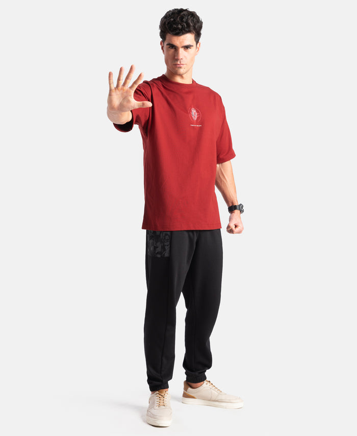 Marvel Avengers Super Combed Cotton Rich Graphic Printed Oversized T-Shirt - Sundried Tomato