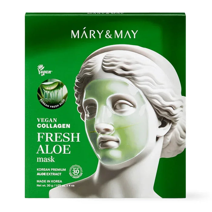 [Mary&May] Vegan Collagen Fresh Aloe Mask 30g*4EA - Ballagrio