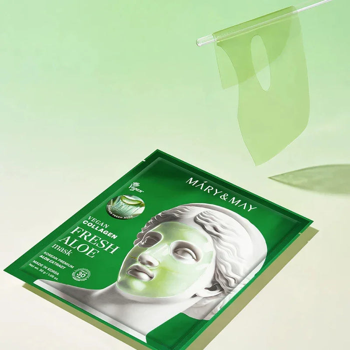 [Mary&May] Vegan Collagen Fresh Aloe Mask 30g*4EA - Ballagrio