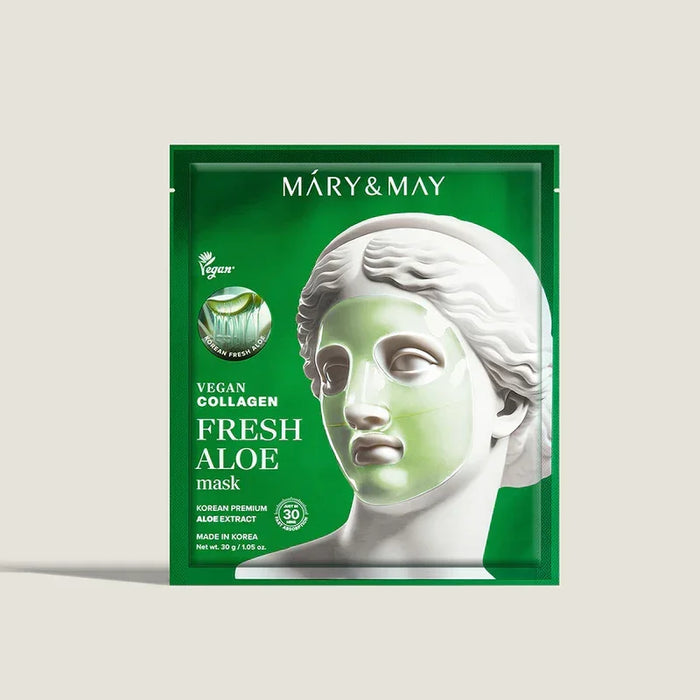 [Mary&May] Vegan Collagen Fresh Aloe Mask 30g*4EA - Ballagrio