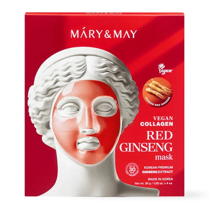 [Mary&May] Vegan Collagen Red Ginseng Mask 30g*4EA - Ballagrio