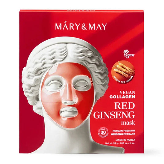 [Mary&May] Vegan Collagen Red Ginseng Mask 30g*4EA - Ballagrio