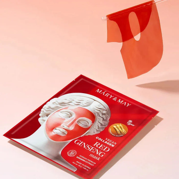 [Mary&May] Vegan Collagen Red Ginseng Mask 30g*4EA - Ballagrio
