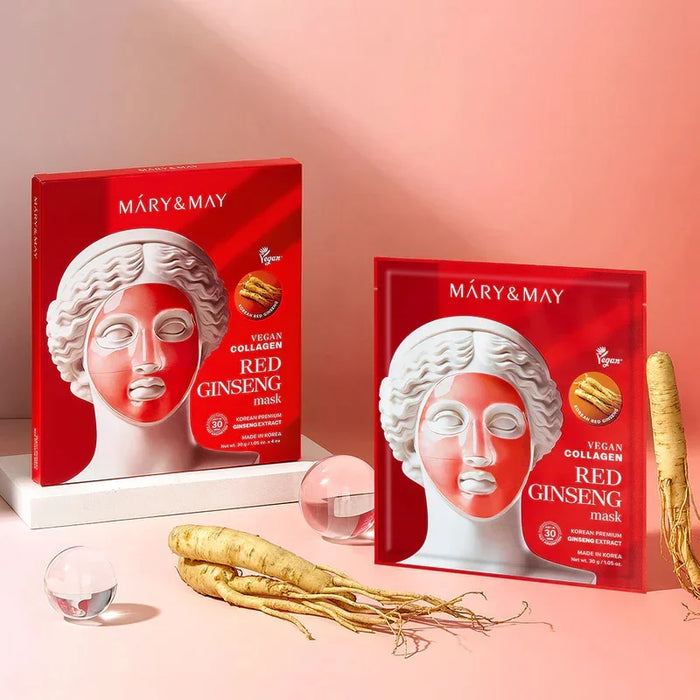 [Mary&May] Vegan Collagen Red Ginseng Mask 30g*4EA - Ballagrio