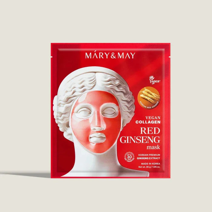 [Mary&May] Vegan Collagen Red Ginseng Mask 30g*4EA - Ballagrio