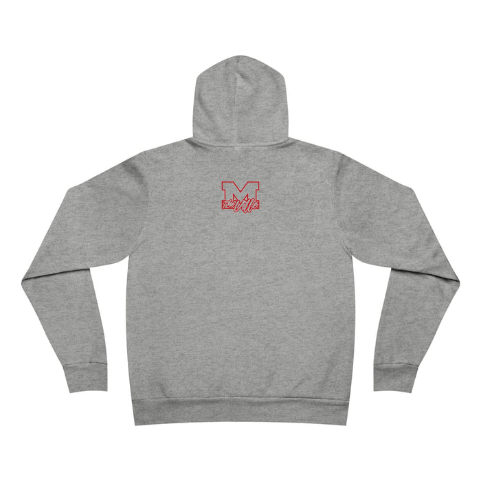 Marysville Script Hoodie — Retro Campus Pullover with Back 'M' Logo - Memento Mori Clothing