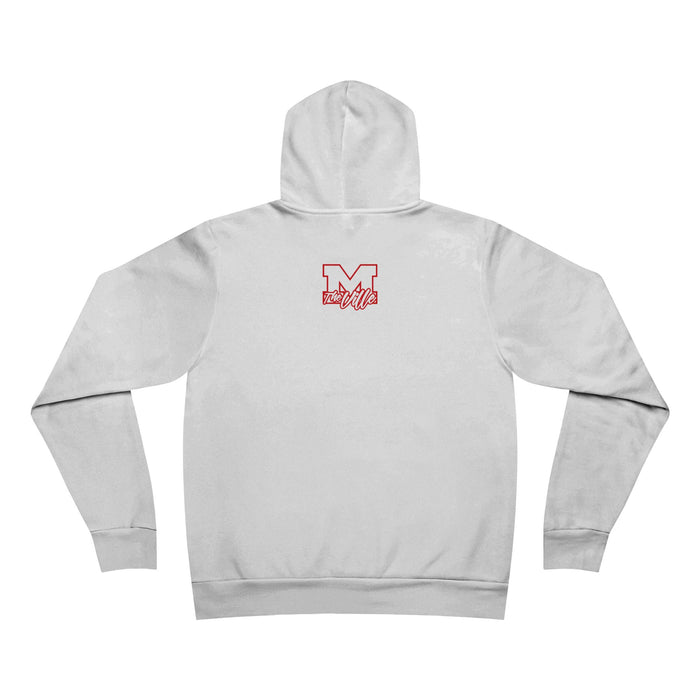 Marysville Script Hoodie — Retro Campus Pullover with Back 'M' Logo - Memento Mori Clothing