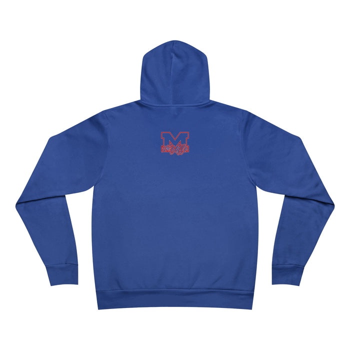 Marysville Script Hoodie — Retro Campus Pullover with Back 'M' Logo - Memento Mori Clothing
