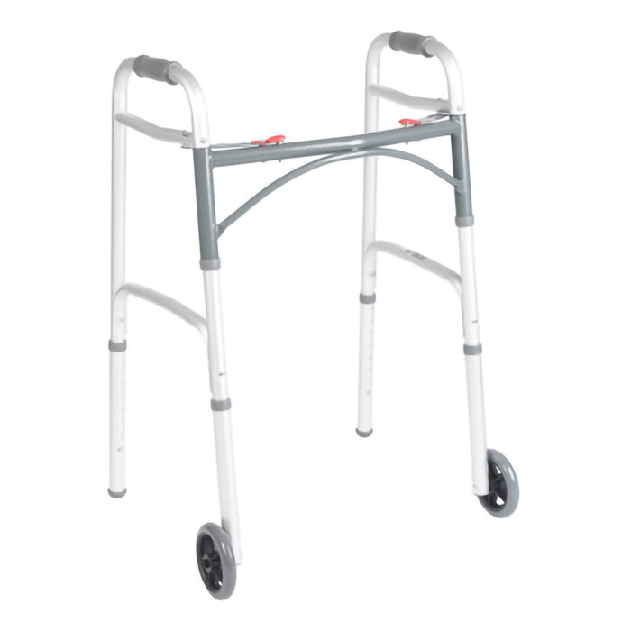 McKesson Junior Aluminum Folding Walker w/ Wheels - 146-10211-1 - LL Medico