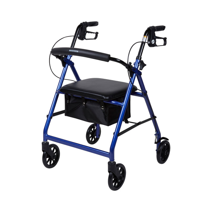 McKesson Lightweight 4 Wheel Rollator Walker, Blue - 146-R726BL - LL Medico