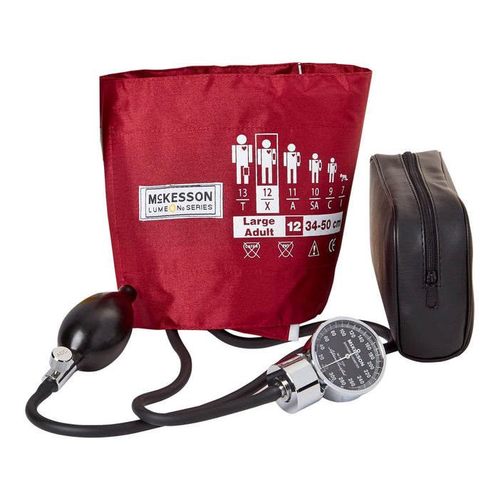 McKesson LUMEON Aneroid Sphygmomanometer, Large Adult Cuff, 34 - 50 cm - 01-700-12XBDGM-Box - LL Medico