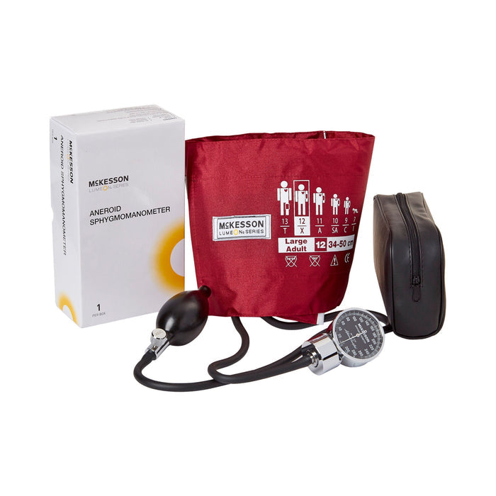 McKesson LUMEON Aneroid Sphygmomanometer, Large Adult Cuff, 34 - 50 cm - 01-700-12XBDGM-Box - LL Medico