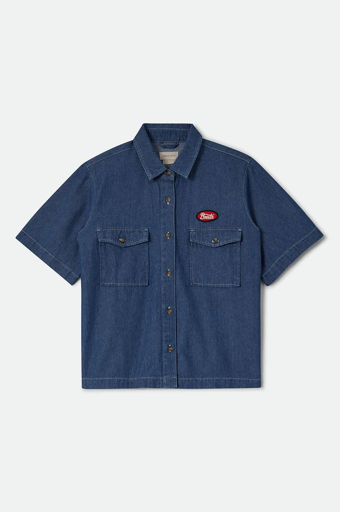 Women's Mechanics Women's Shirt in the color Medium Chambray - Front Product View