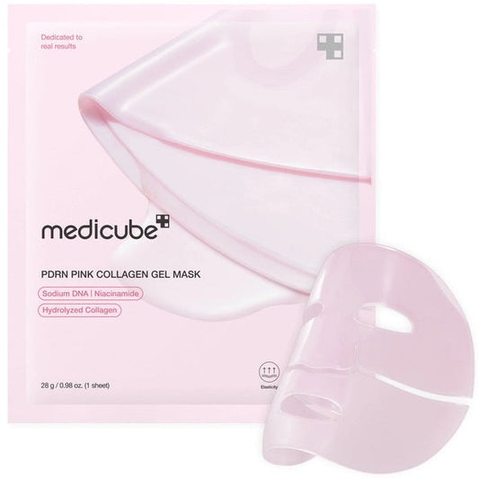 Experience the glow of glass skin with the KOSMIC KBEAUTY SKINCARE MEDICUBE - SALMON PDRN PINK COLLAGEN JELLY GEL MASK. This hydrating pink collagen jelly gel mask, complete with pink syringes for easy application, features Salmon DNA PDRN to refine pores and even skin tone, while Hydrolyzed Collagen firms and smoothes your complexion. Reveal refreshed, radiant skin with this innovative skincare essential.