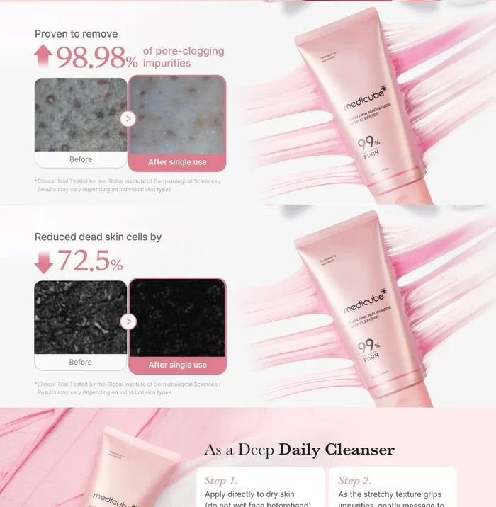 Medicube PDRN Pink Niacinamide Whip Cleanser 120g