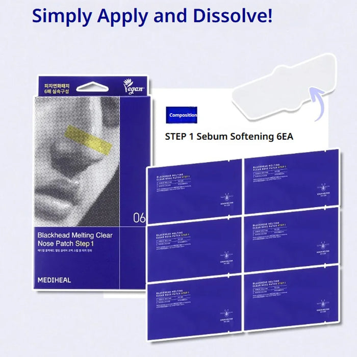 [MEDIHEAL] Blackhead Melting Clear Nose Patch 6EA - Ballagrio