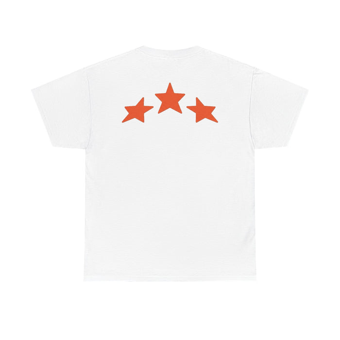 Memento Graphic Tee — Bold 3-Star Logo Cotton T-Shirt