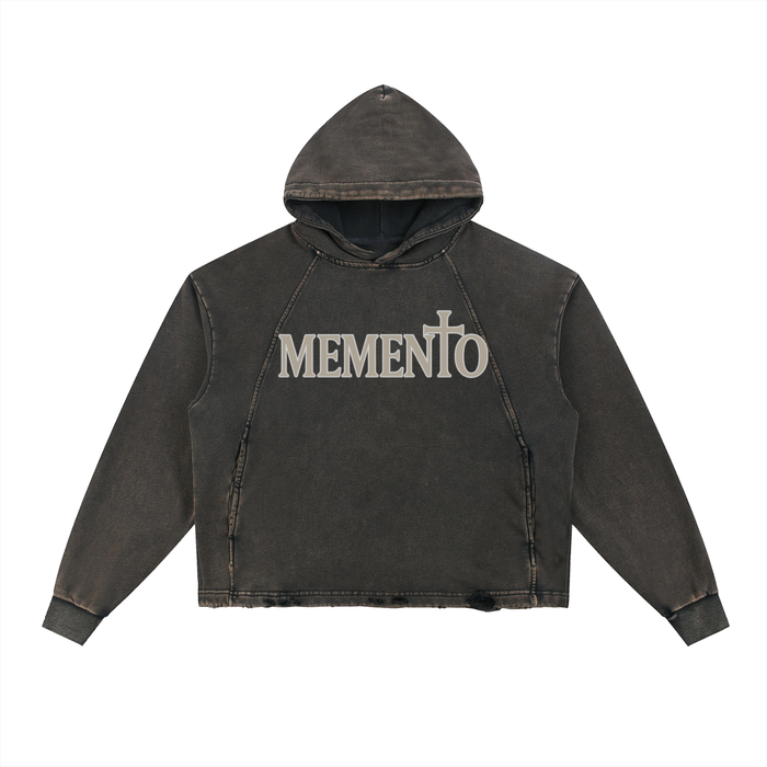 Memento Vintage Washed Frayed-Hem Hoodie - Memento Mori Clothing