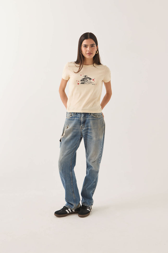 Women's Mid Century Ranch Slim Crew T-Shirt in the color Whitecap - Women's Front View