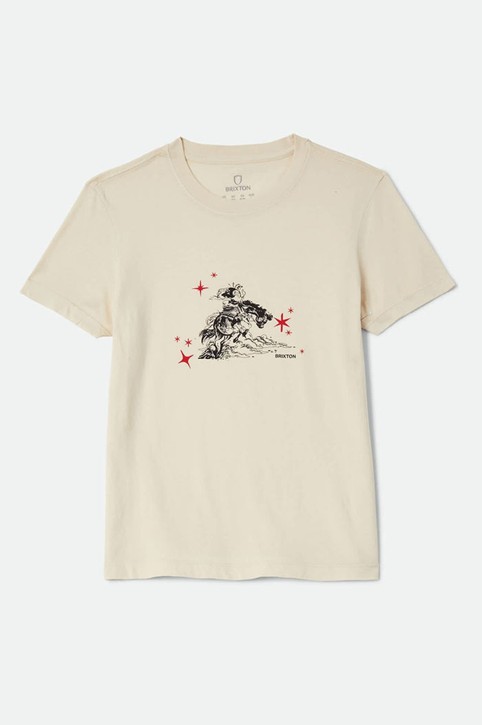 Women's Mid Century Ranch Slim Crew T-Shirt in the color Whitecap - Front Product View