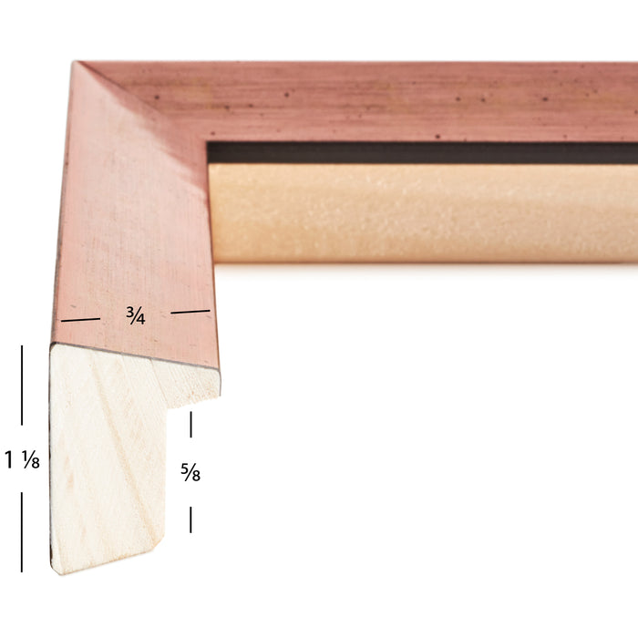 Milano .75", Rose Gold Matted Picture Frame