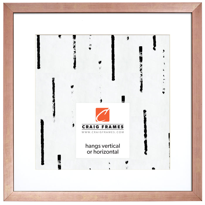 Milano .75", Rose Gold Matted Picture Frame