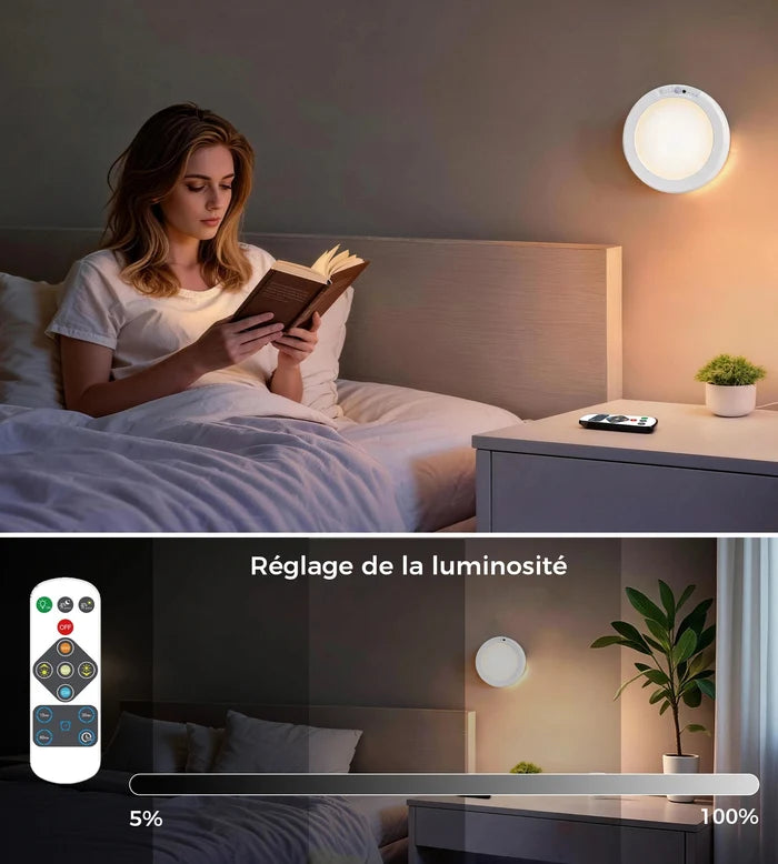 Mini plafonnier LED magnétique MAO télécommandable - Intérieur - Lumihome