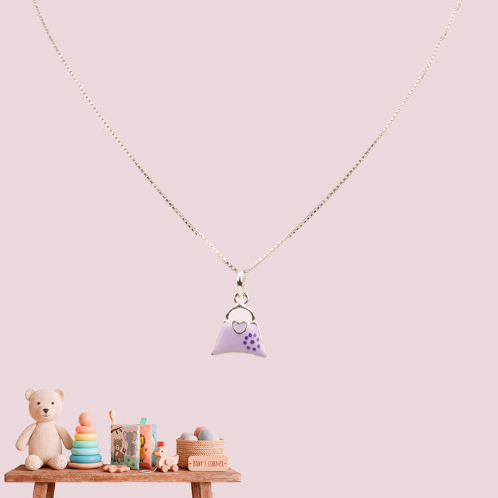 Mini Purple Handbag Necklace