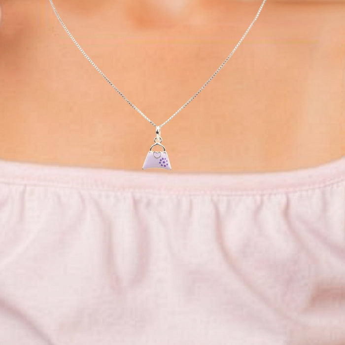 Mini Purple Handbag Necklace