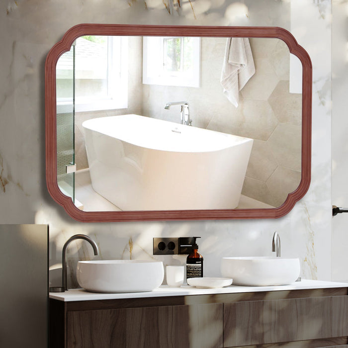 Miroir décoratif mural en bois Ali pour salle de bain, 40" x 30"