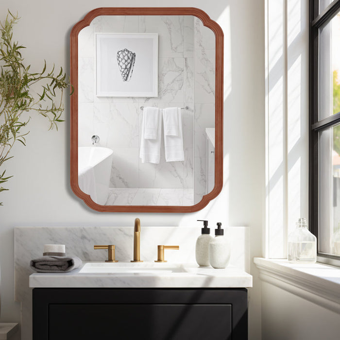 Miroir décoratif mural en bois Ali pour salle de bain, 40" x 30"
