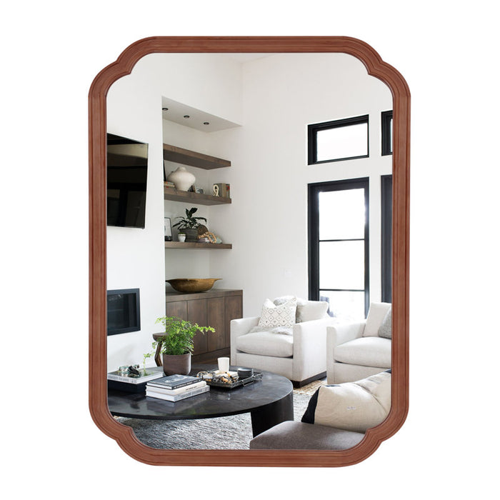 Miroir décoratif mural en bois Ali pour salle de bain, 40" x 30"