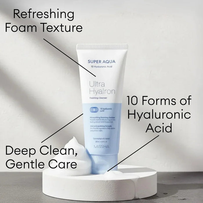 [MISSHA] Super Aqua Ultra Hyalron Foaming Cleanser 200ml - Ballagrio