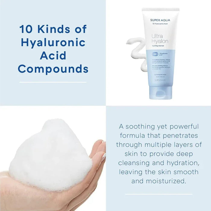[MISSHA] Super Aqua Ultra Hyalron Foaming Cleanser 200ml - Ballagrio