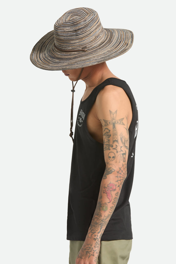 Unisex Mitch Packable Sun Hat in the color Brown - Men's Side View