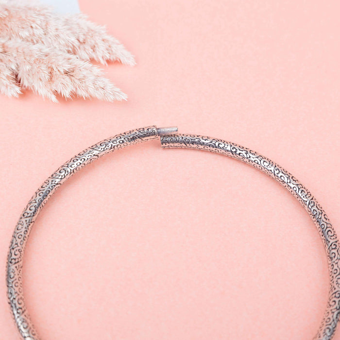 Mizoya Engraved Silver Ankle Kada