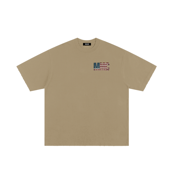 MMC Flag Heavyweight Hand-frayed T-Shirt - Memento Mori Clothing