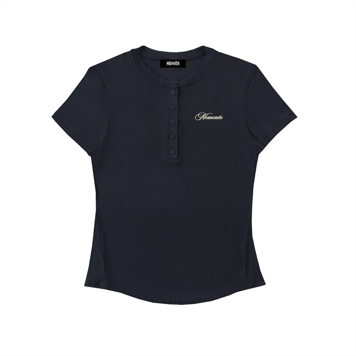 Modal Bodycon Henley Shirt - Memento Mori Clothing