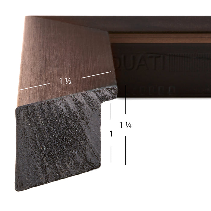 Modern Aesthetics 150 1.5", Brushed Bronze Matted Picture Frame