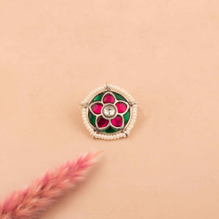 Moh Kundan Phool Shaahi Non Pierced Nose Clip on