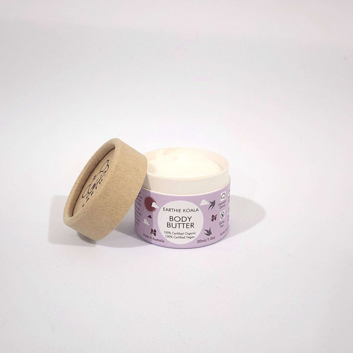 Mum and Bub Minis - Earthie Koala Body Butter in its container, showcasing organic skincare for mum and baby.