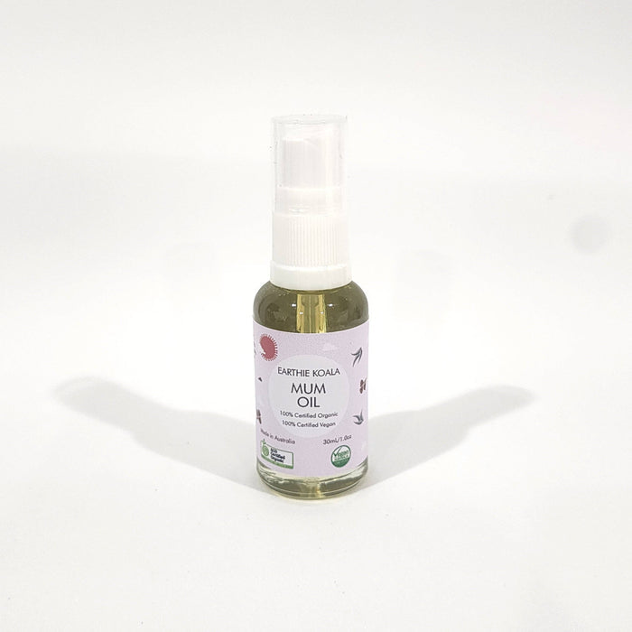 Mum and Bub Minis - Earthie Koala organic mum oil in a spray bottle for gentle skincare.