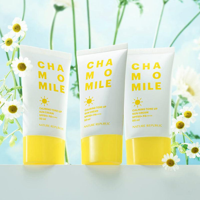 [Nature Republic] Chamomile Calming Tone Up Sun Cream SPF 50+ PA++++ 50ml - Ballagrio