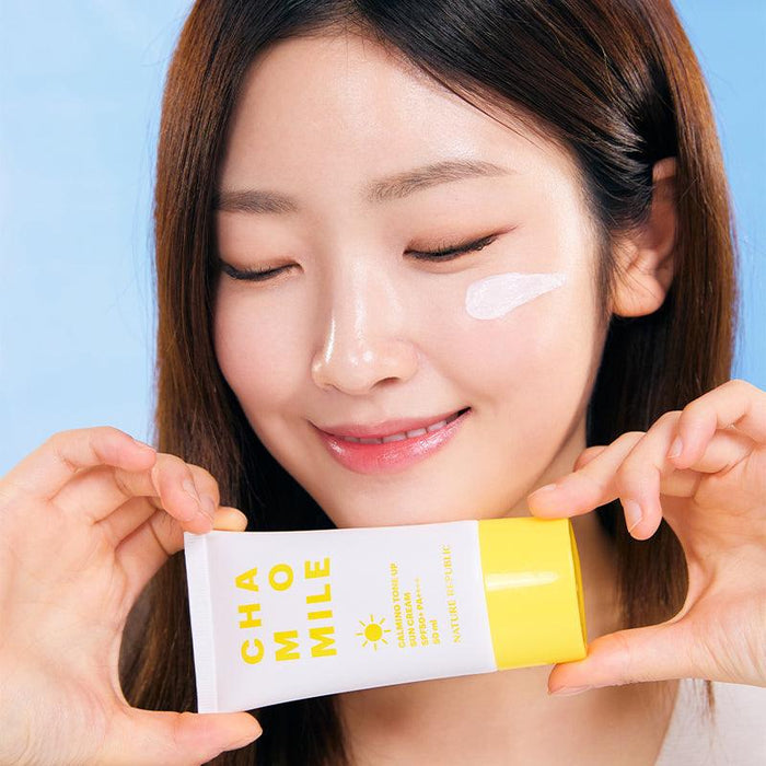 [Nature Republic] Chamomile Calming Tone Up Sun Cream SPF 50+ PA++++ 50ml - Ballagrio