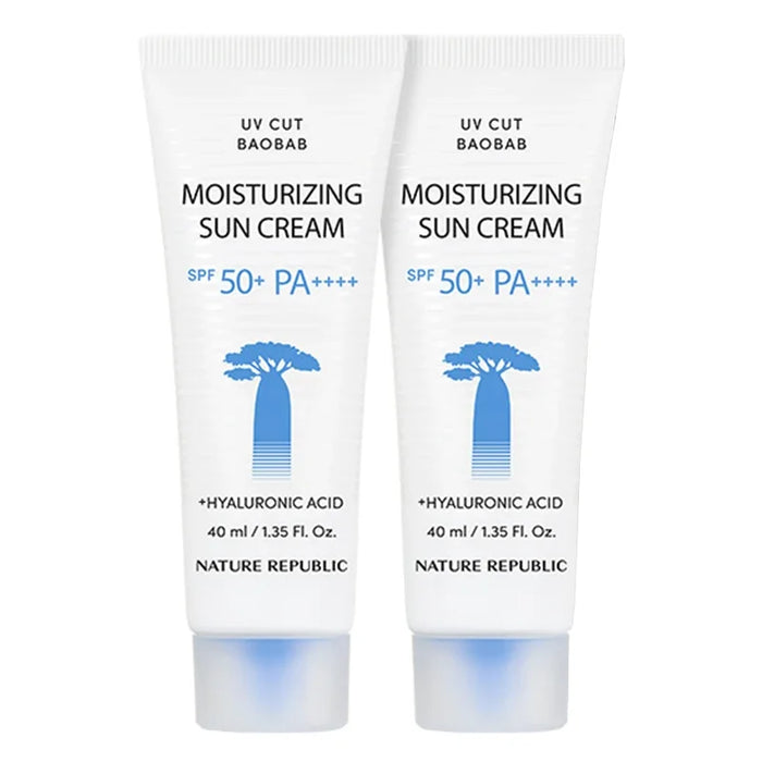 [Nature Republic] UV Cut Baobab Moisturizing Sun Cream Set SPF 50+ PA++++ 40ml*2EA - Ballagrio