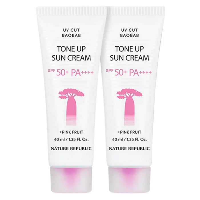 [Nature Republic] UV Cut Baobab Tone Up Sun Cream Set SPF 50+ PA++++ 40ml*2EA - Ballagrio