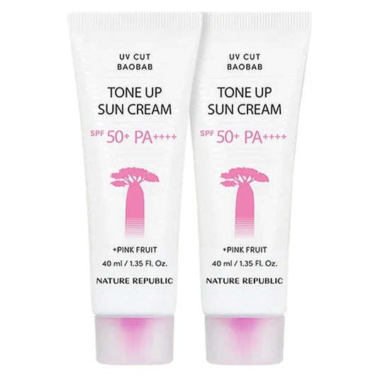 [Nature Republic] UV Cut Baobab Tone Up Sun Cream Set SPF 50+ PA++++ 40ml*2EA - Ballagrio