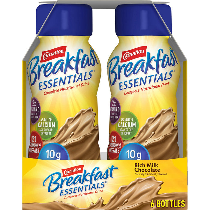 Nestle Carnation Breakfast Essentials, 8 oz Bottle, Rich Milk Chocolate - 12230369-6pk - LL Medico